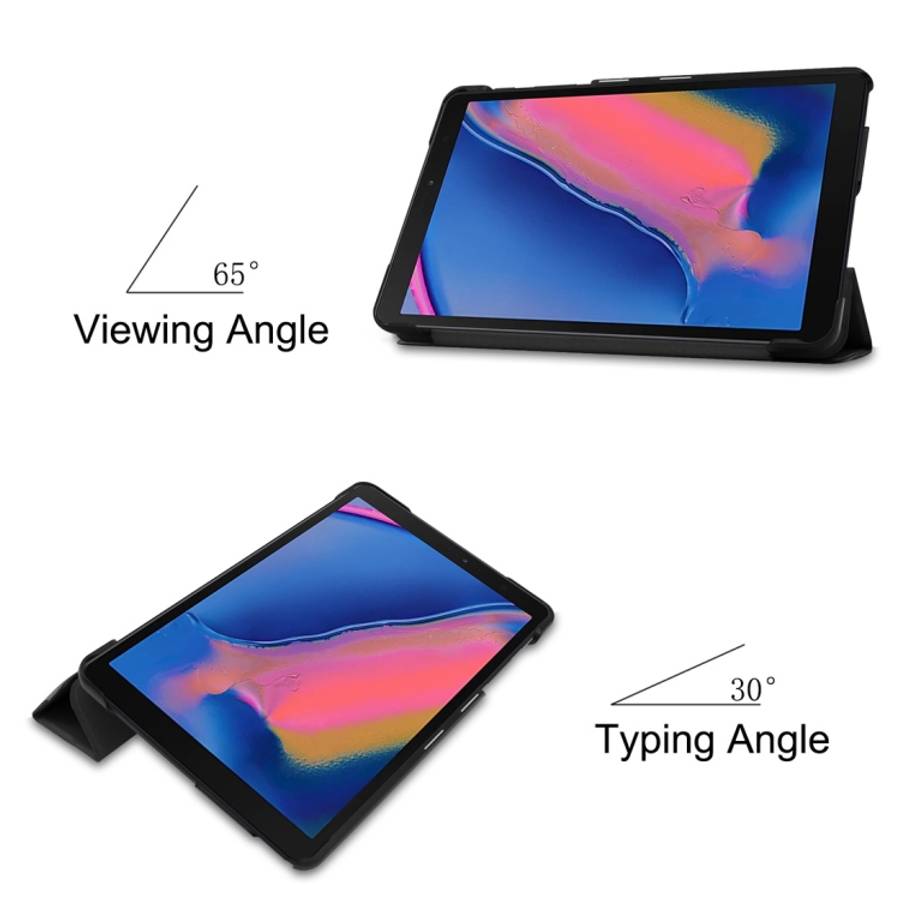 Custer Texture Horizontal Flip Leather Case for Galaxy Tab A 8.0 (2019) P205 / P200, with Three-f...