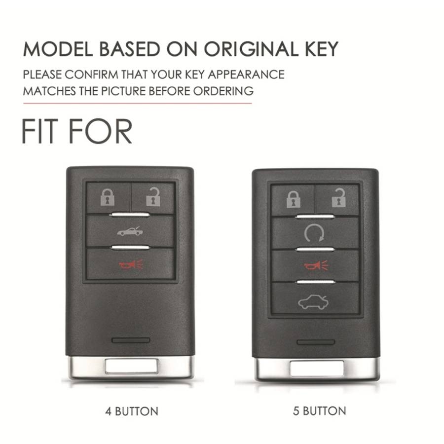 For Cadillac 5-button C091 Car Key Leather Protective Case, C091