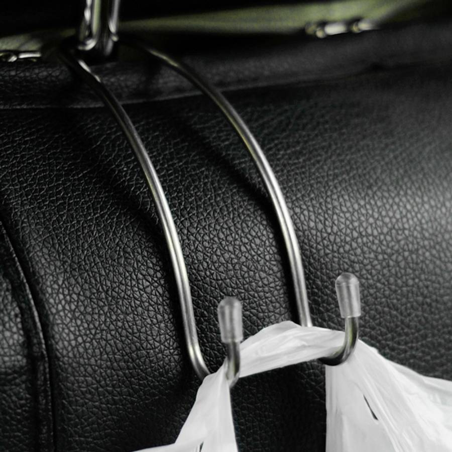 2 PCS Metal Headrest Car Hooks