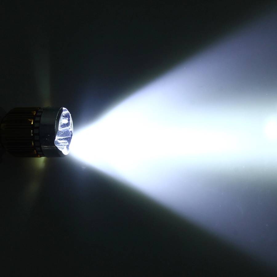 H4 9W 900 LM 6000K Static + Strobe Light Motorcycle Headlight Lamp with 3 COB White Light Lamps a...