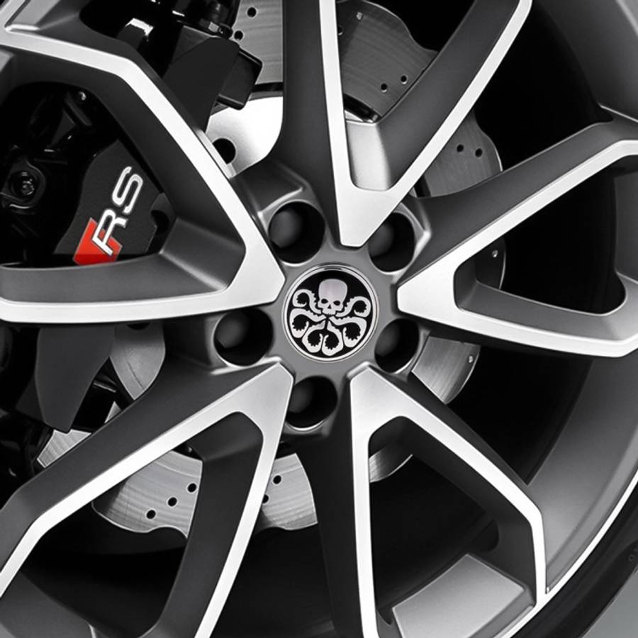 4 PCS Car-Styling Skull Pattern Wheel Hub Decorative Sticker, Diameter: 5.8cm