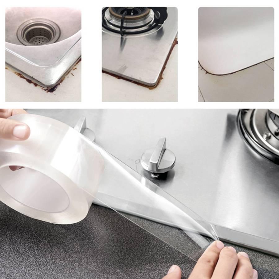 Acrylic Rubber Kitchen and Bathroom Waterproof Moisture-proof Tape Mildew Proof Stickers Size: 3c...