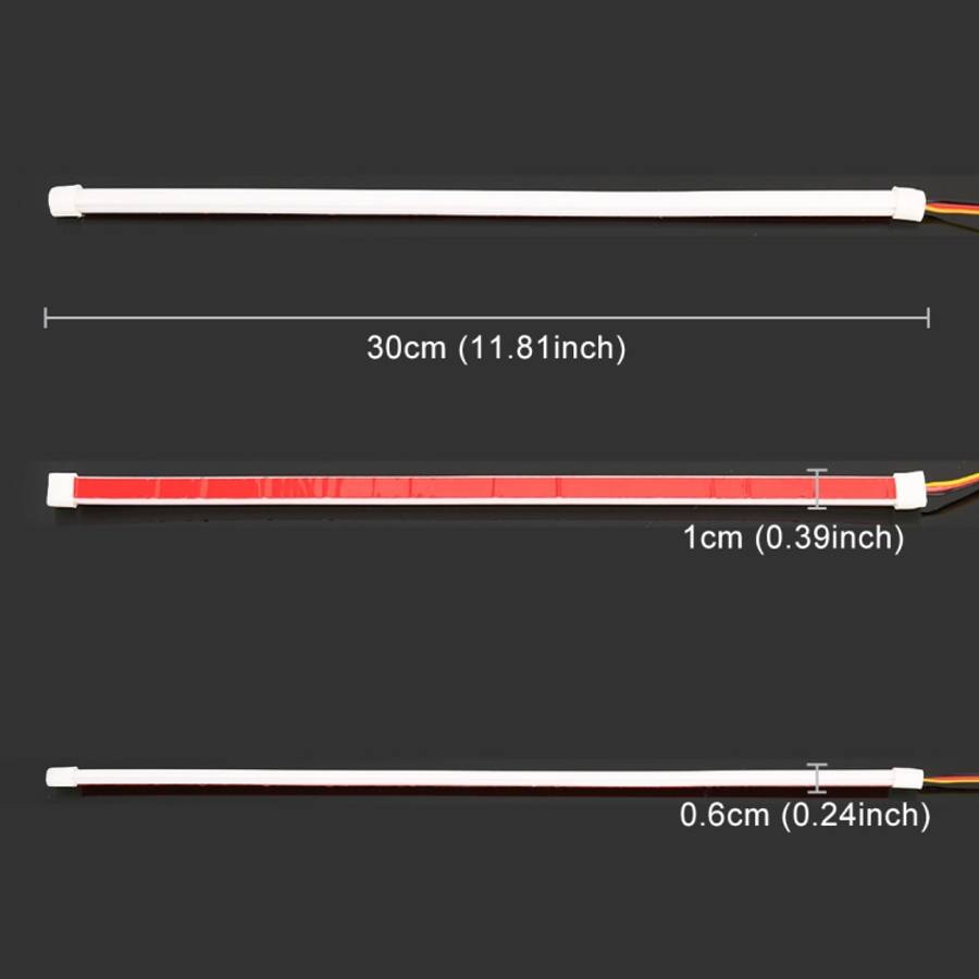 2 PCS 30cm DC12V 3.2W Ultra-thin Car Auto Double Colors Turn Lights / Running Lights (Turn Lights...