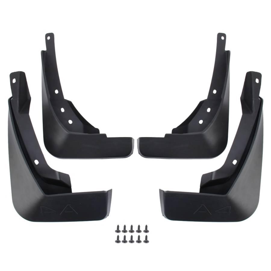 4 PCS Car Auto Semi-Rigid PVC Splash Flaps Mudguards Fender Guard for Audi A4L 2016 Version