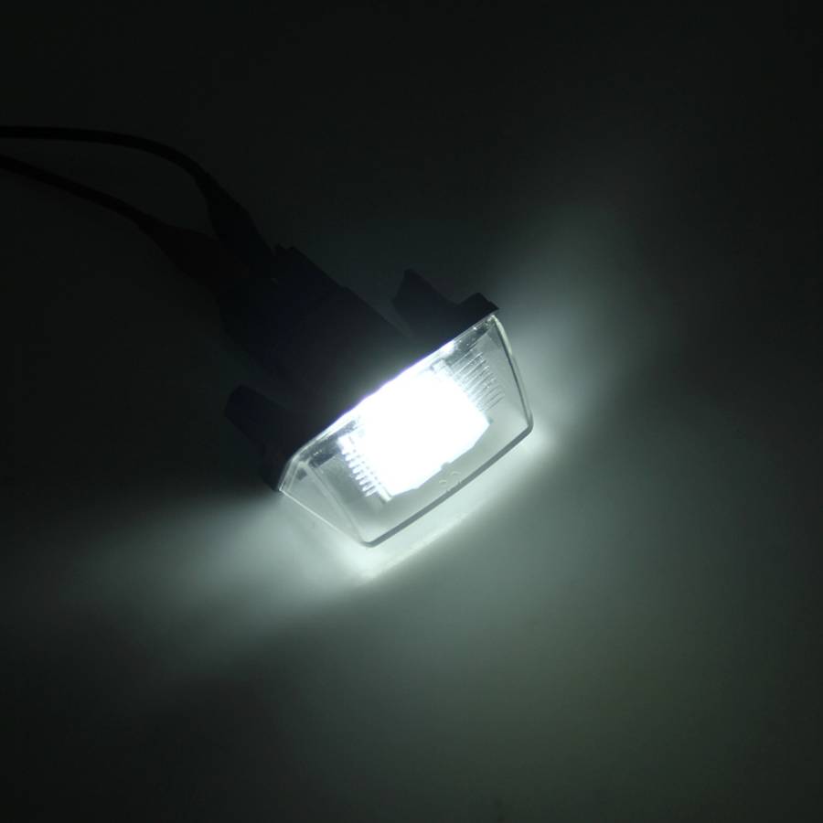 2 PCS License Plate Light with 24 SMD-3528 Lamps for Peugeot Citroen(White Light)
