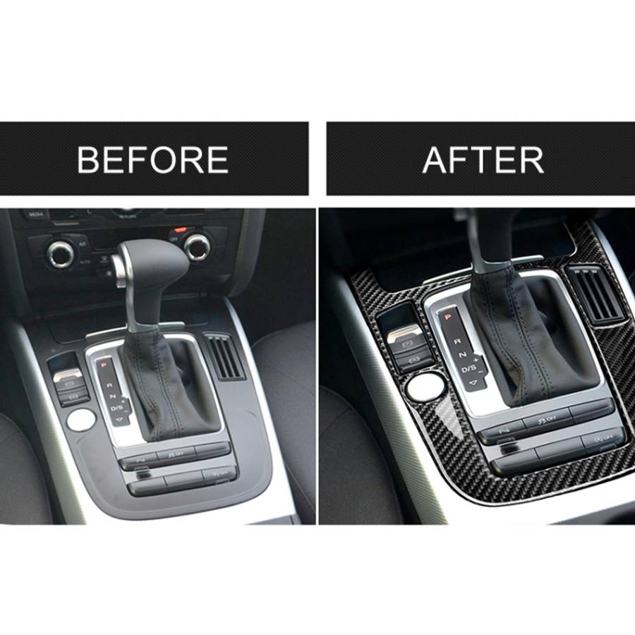 Car Carbon Fiber Gear Position Panel Decorative Sticker for Audi 2010-2018 Q5 / 2009-2016 A4L / 2...