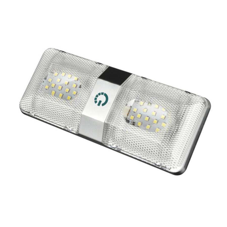 D4376D DC11-18V 6W 6000-6500K IP50 48LEDs SMD-5050 Marine RV Dimmable LED Dome Light Ceiling Lamp...