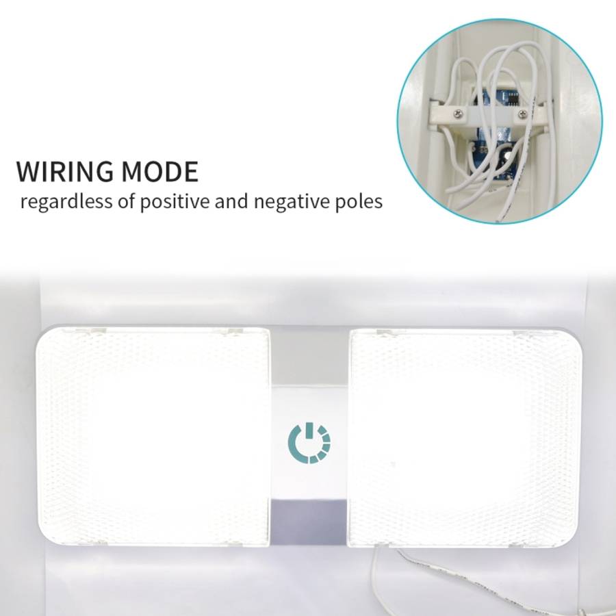 D4376D DC11-18V 6W 6000-6500K IP50 48LEDs SMD-5050 Marine RV Dimmable LED Dome Light Ceiling Lamp...