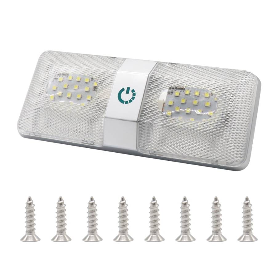 D4376D DC11-18V 6W 6000-6500K IP50 48LEDs SMD-5050 Marine RV Dimmable LED Dome Light Ceiling Lamp...