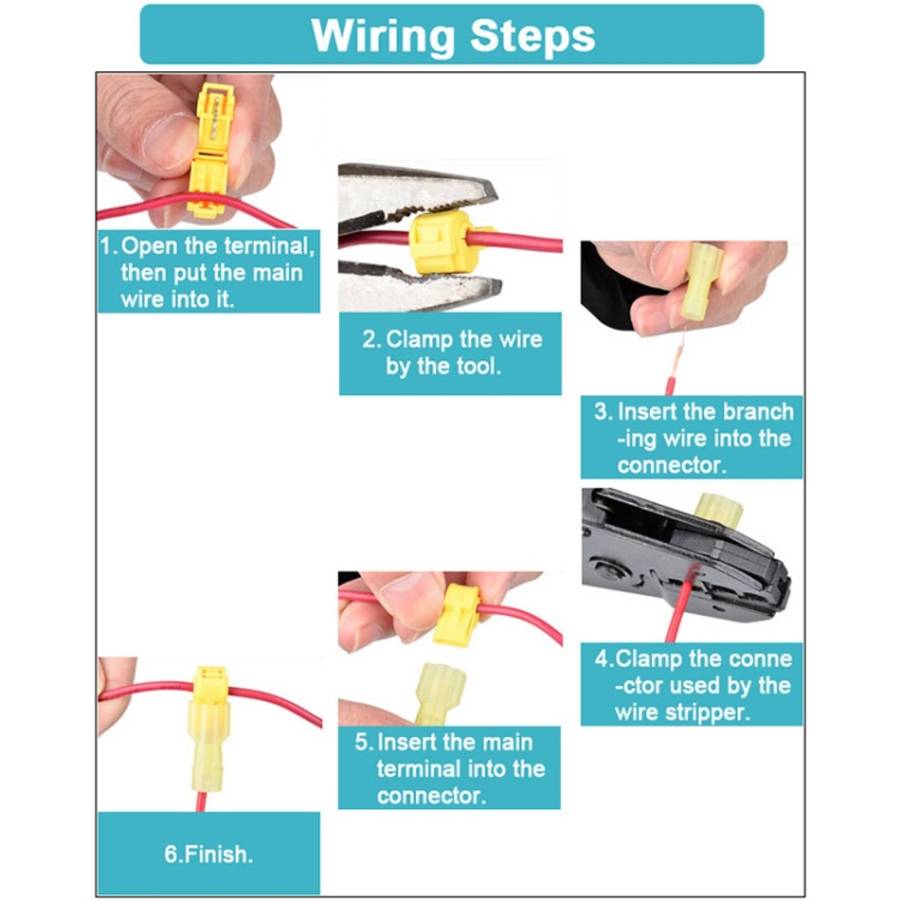 120 in 1 Universal T Shape Push Clamp Solderless Wire Connector Fast Wiring Terminal Insulated Jo...