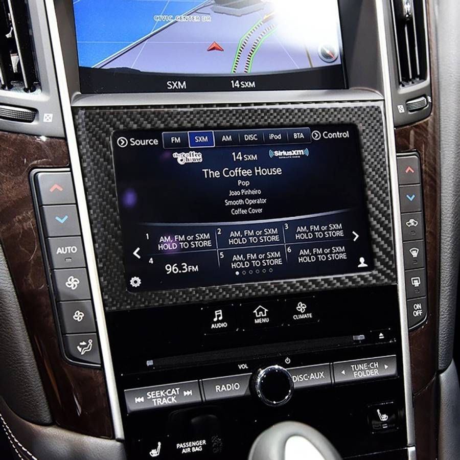 Car Carbon Fiber Navigation Frame Decorative Sticker for Infiniti Q50 / Q60 2014-2020