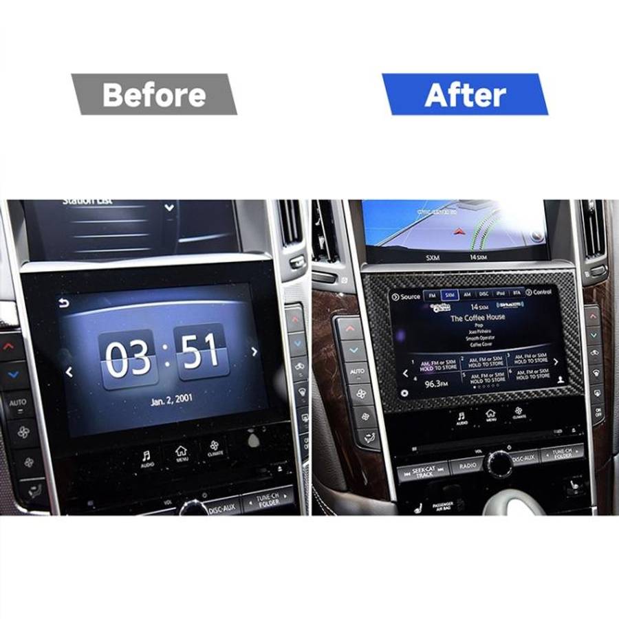 Car Carbon Fiber Navigation Frame Decorative Sticker for Infiniti Q50 / Q60 2014-2020