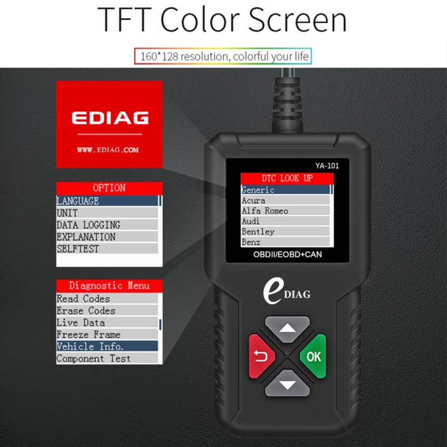 YA101 Car Mini Code Reader OBD2 Fault Detector Diagnostic Tool