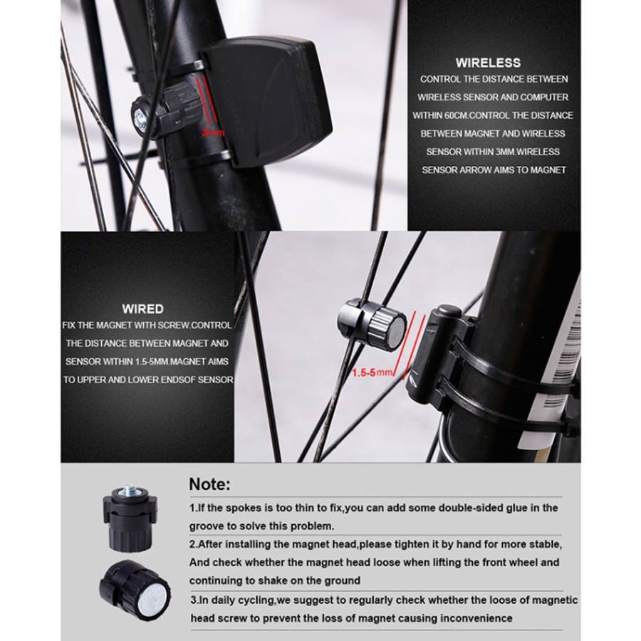 2.8 inch English Wireless Waterproof Cycle Computer LCD Odometer Speedometer with Extension Holder