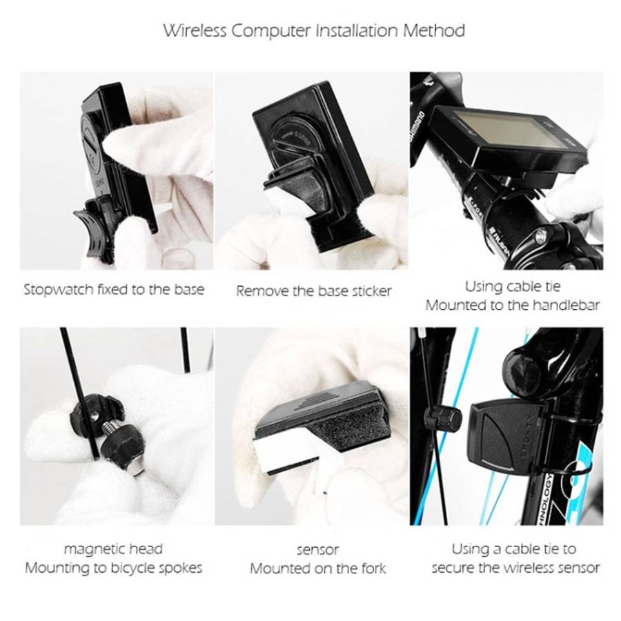 2.8 inch English Wireless Waterproof Cycle Computer LCD Odometer Speedometer with Extension Holder