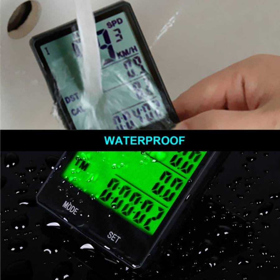 2.8 inch English Wireless Waterproof Cycle Computer LCD Odometer Speedometer with Extension Holder