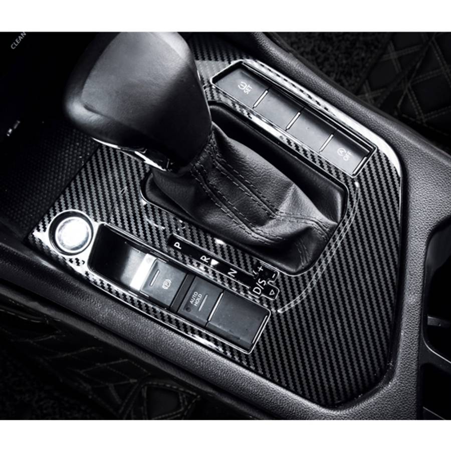Car Carbon Fiber Gear Shift Panel Decorative Sticker for Volkswagen Tiguan L 2019-2021