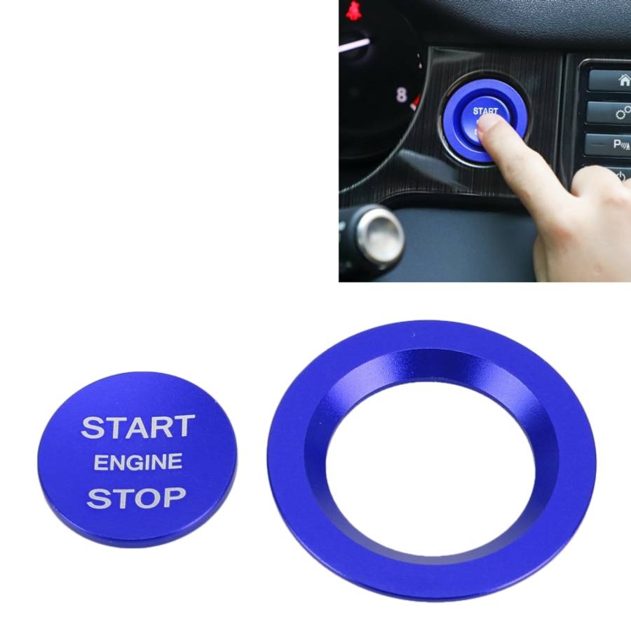 Car Engine Start Key Push Button Ring Trim Metal Sticker Decoration for Land Rover/Jaguar, For La...