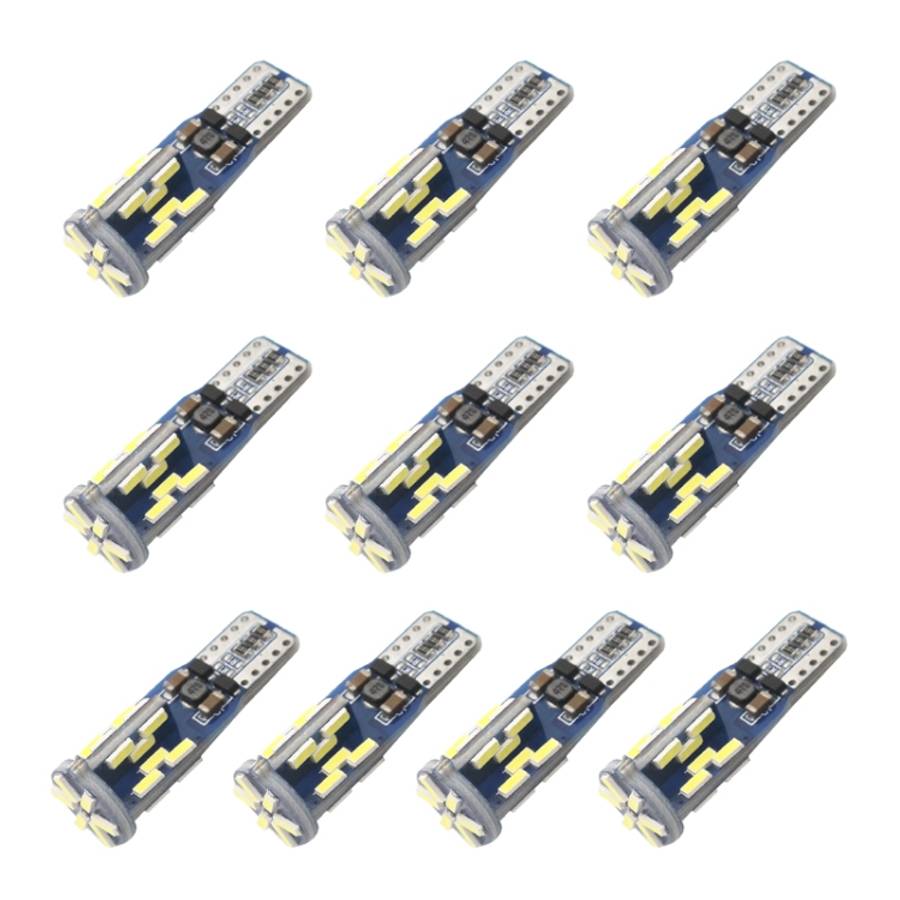 10 PCS T10 DC12V / 3W / 6000K / 180LM Car Canbus Decoding LED Clearance Lights with 30LEDs SMD-40...