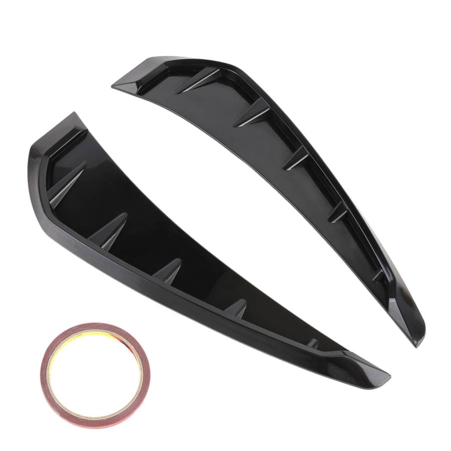 2 PCS Car Soft Silicone Decorative Sticker Outside Sticker, Bright Black