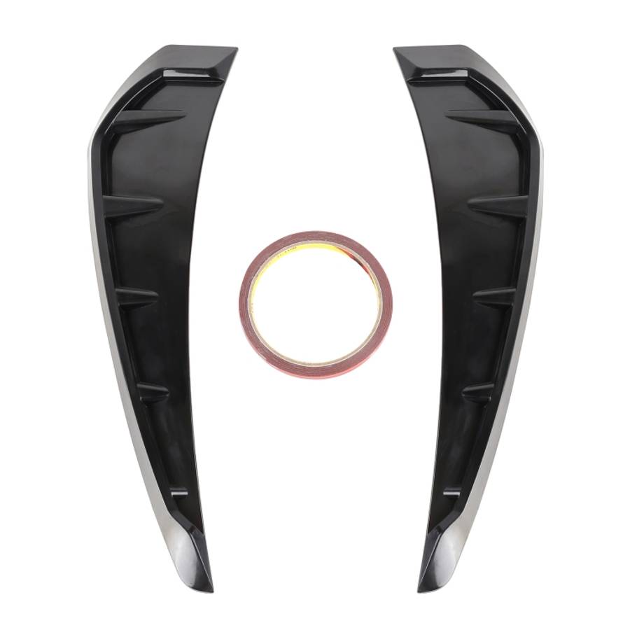 2 PCS Car Soft Silicone Decorative Sticker Outside Sticker, Bright Black