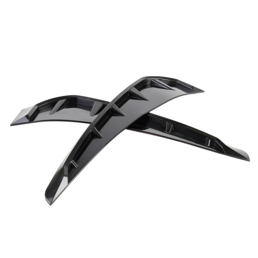 2 PCS Car Soft Silicone Decorative Sticker Outside Sticker, Bright Black