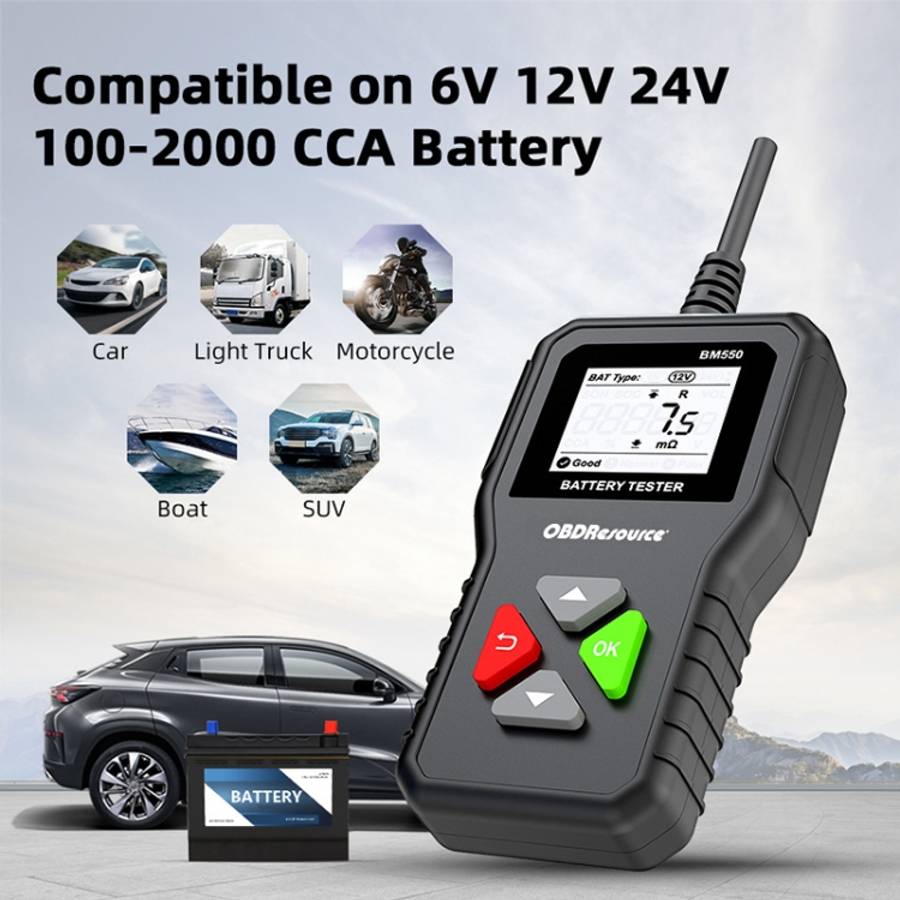 BM550 6V / 12V / 24V 3 in 1 Battery Tester Analyzer Battery Life Detector