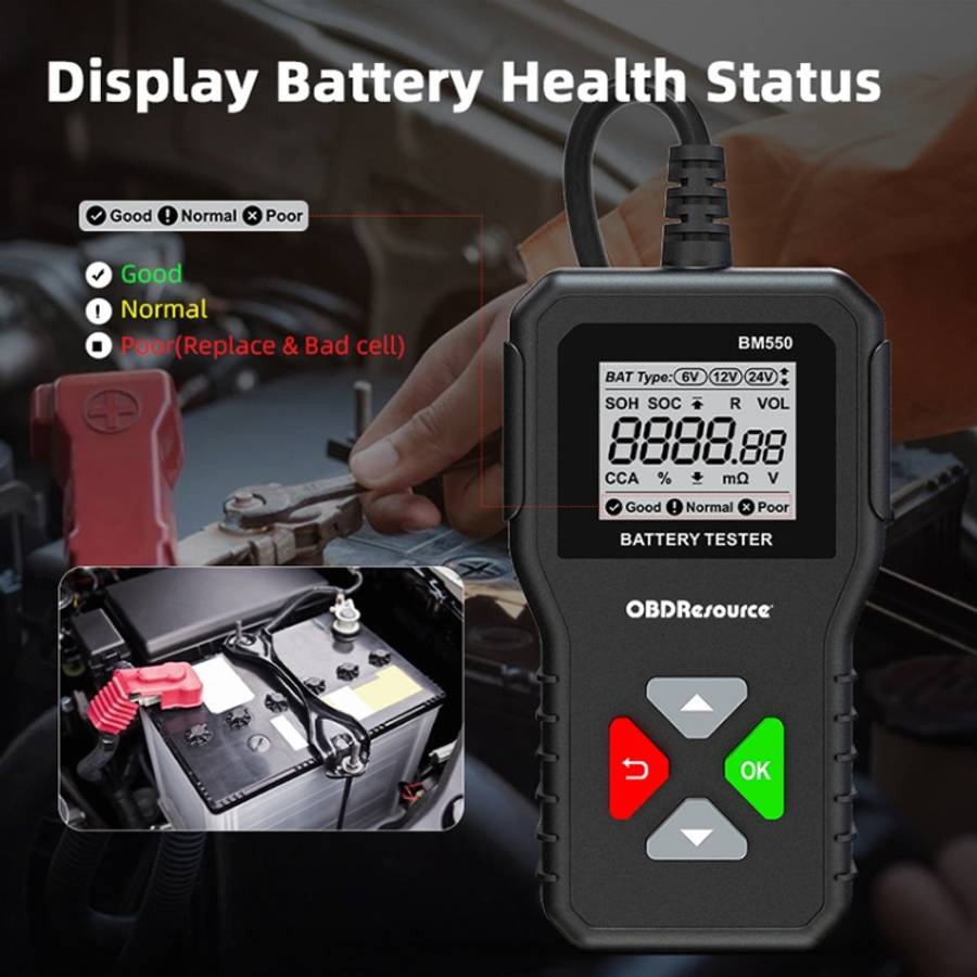 BM550 6V / 12V / 24V 3 in 1 Battery Tester Analyzer Battery Life Detector