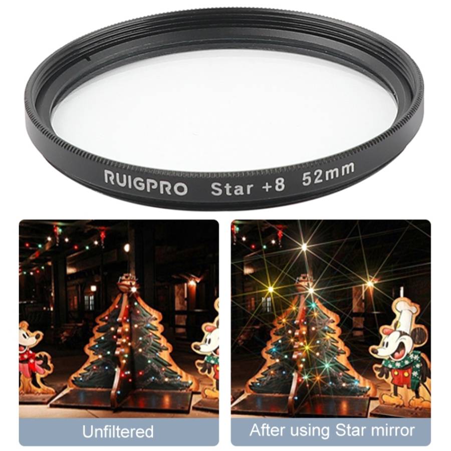 RUIGPRO for GoPro HERO 7/6 /5 Professional 52mm 8X Star Effect Lens Filter with Filter Adapter Ri...