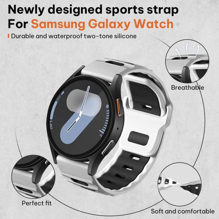 xDfind Flat-head Dual-color Silicone Watch Band, 20mm