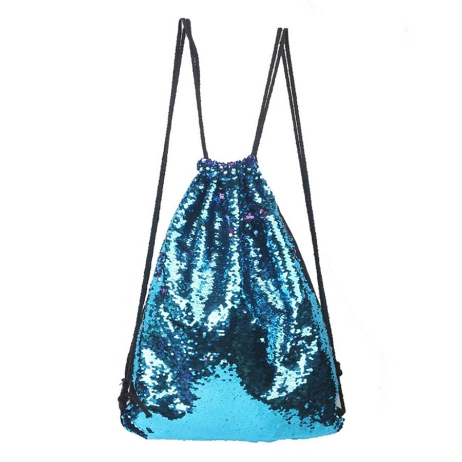 Mermaid Glittering Sequin Drawstring Sports Backpack Shoulder Bag
