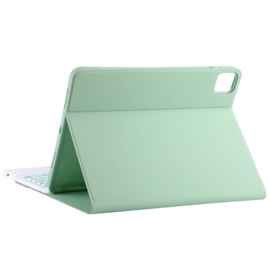TG11BC Detachable Bluetooth Green Keyboard Microfiber Leather Tablet Case for iPad Pro 11 inch (2...
