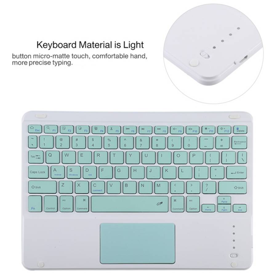 TG11BC Detachable Bluetooth Green Keyboard Microfiber Leather Tablet Case for iPad Pro 11 inch (2...