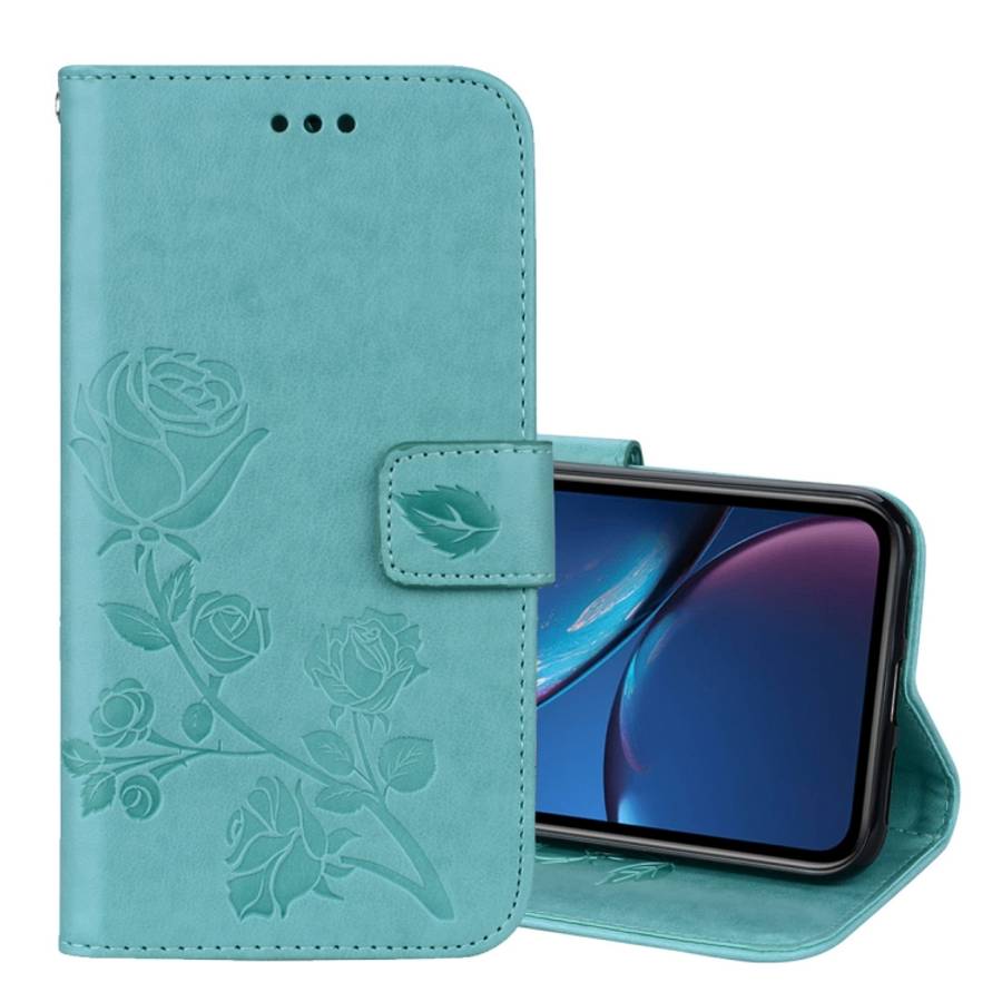 For iPhone XR Rose Embossed Horizontal Flip PU Leather Case,  with Holder &amp; Card Slots &amp; ...