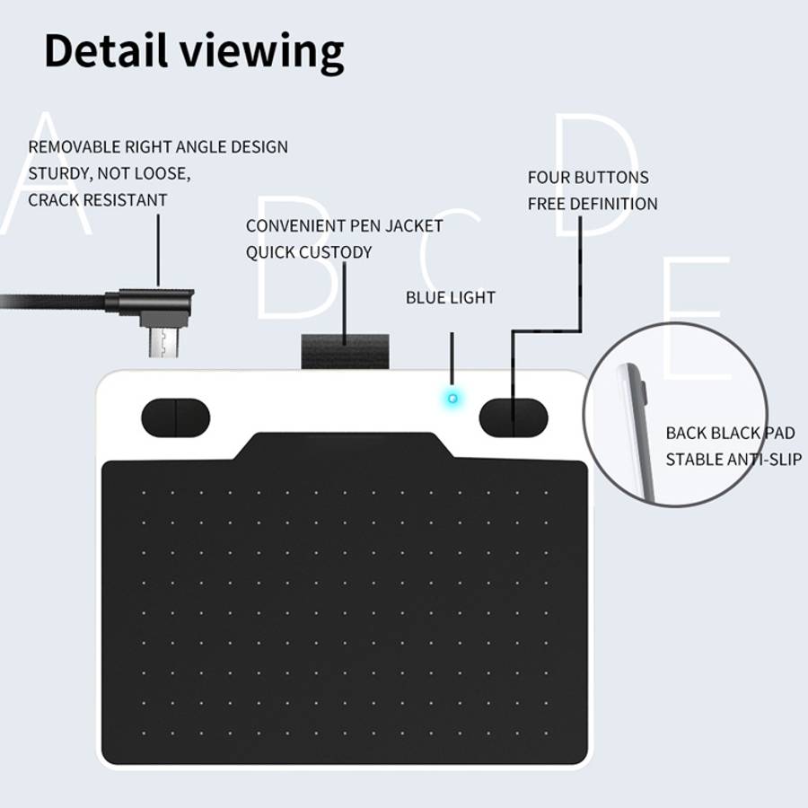 10Moons T503 Drawing Tablet Can Be Connected to mobile Phone Tablet with 8192 Passive Pen