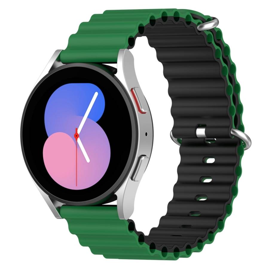 Universal Ocean Style Silicone Two Color Watch Band, 20mm, 22mm