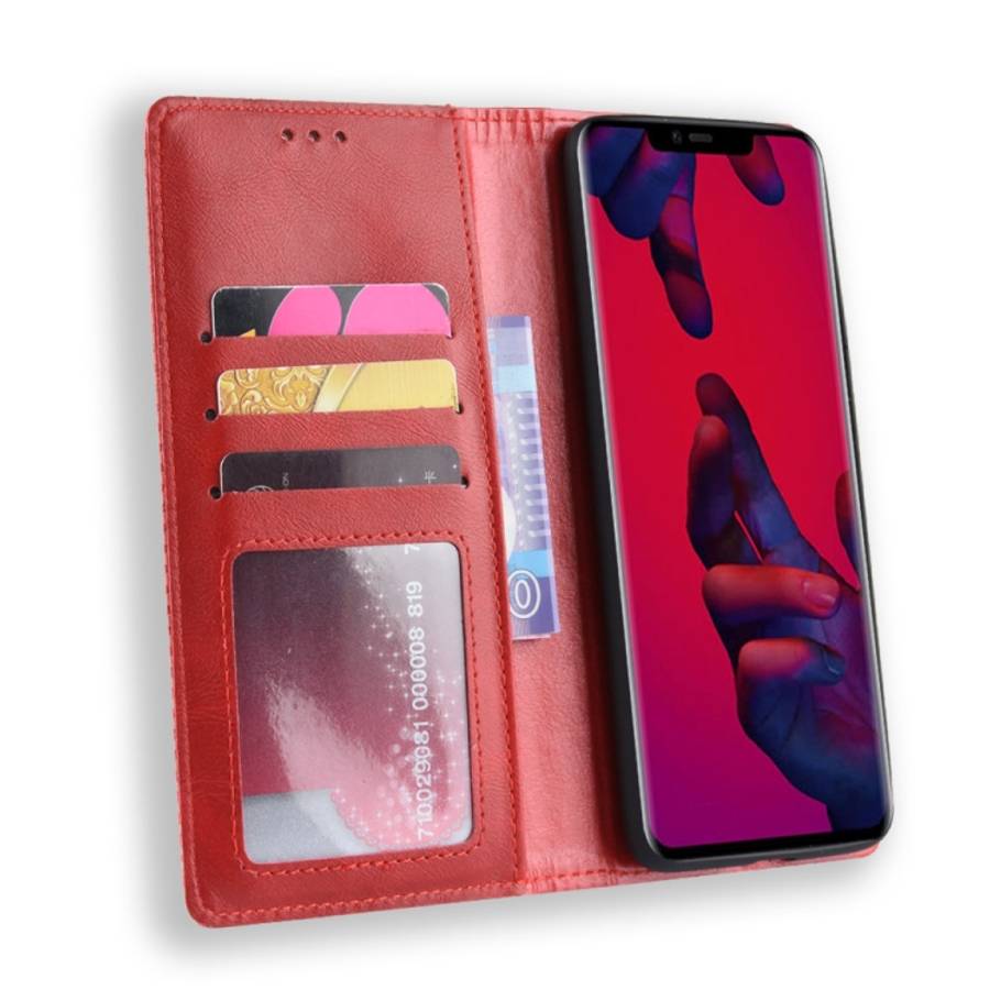 Magnetic Buckle Retro Texture Horizontal Flip Leather Case for Huawei Mate 20 Pro, with Holder &a...
