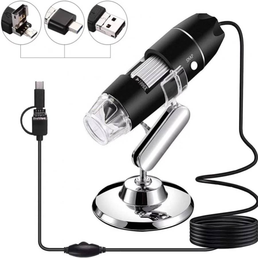 1600X Magnifier HD Image Sensor 3 in 1 USB Digital Microscope with 8 LED &amp; Professional Stand