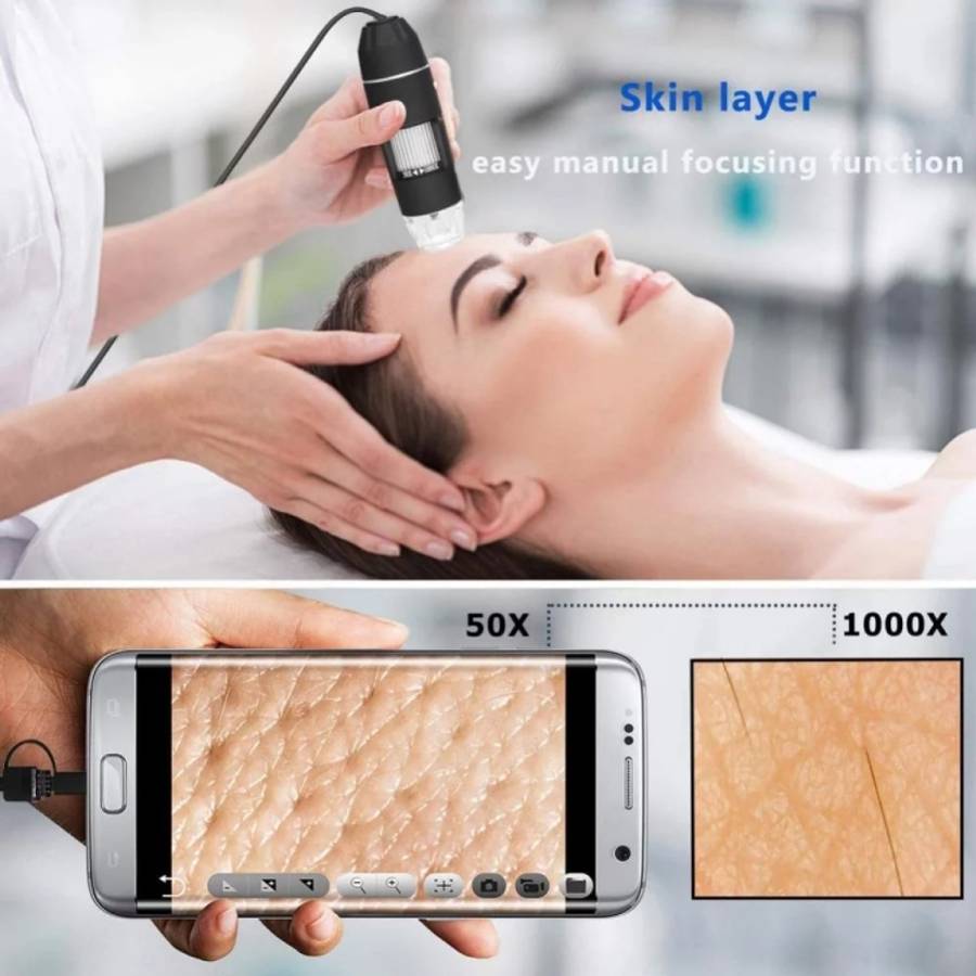 1600X Magnifier HD Image Sensor 3 in 1 USB Digital Microscope with 8 LED &amp; Professional Stand