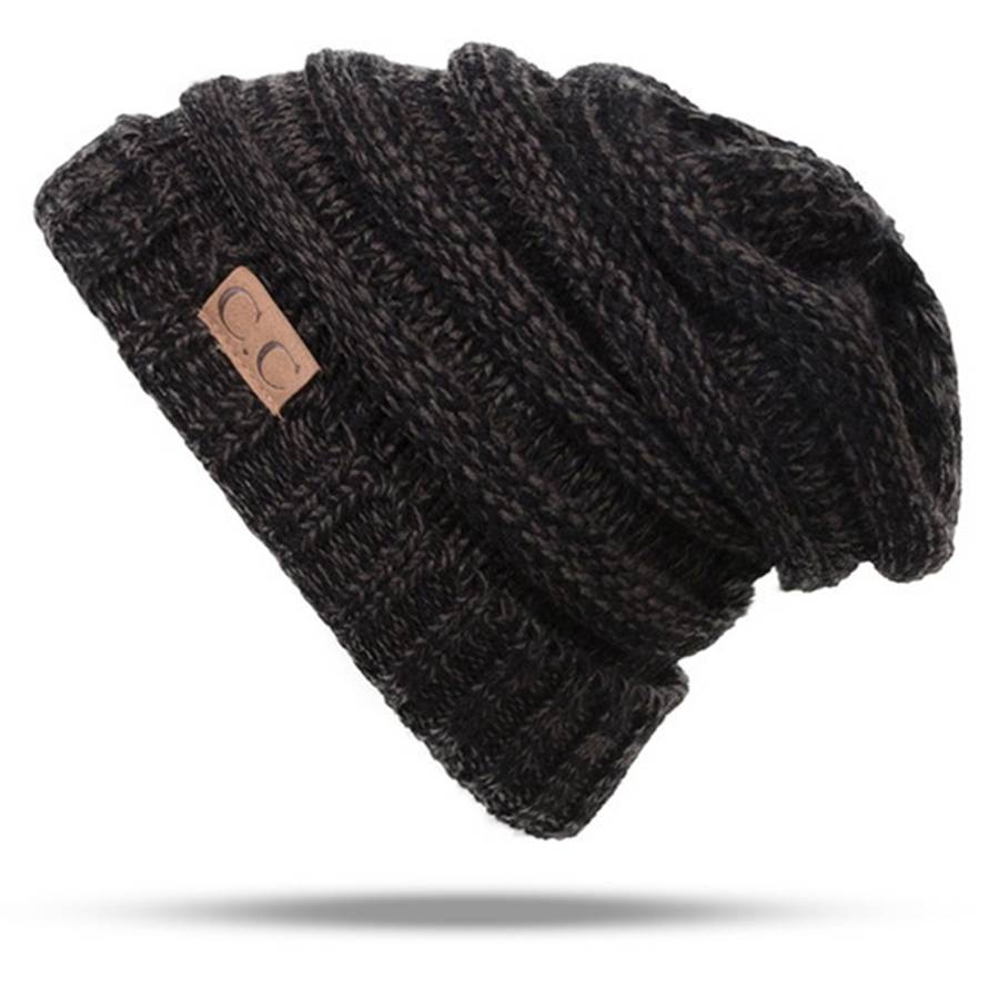 CC Letter Solid Color Wool Hats Concise Knitting Hat, Pink, Beown, Grey, Dark Beige, Khaki, Magen...