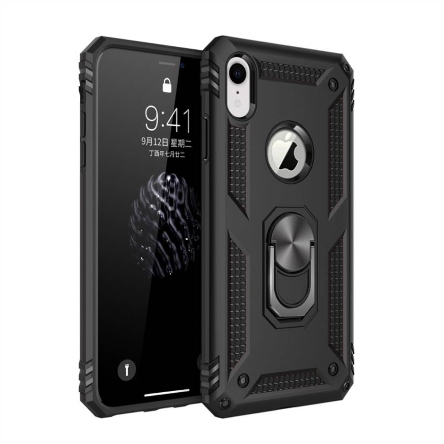 For iPhone XR Armor Shockproof TPU + PC Protective Case with 360 Degree Rotation Holder, For iPho...