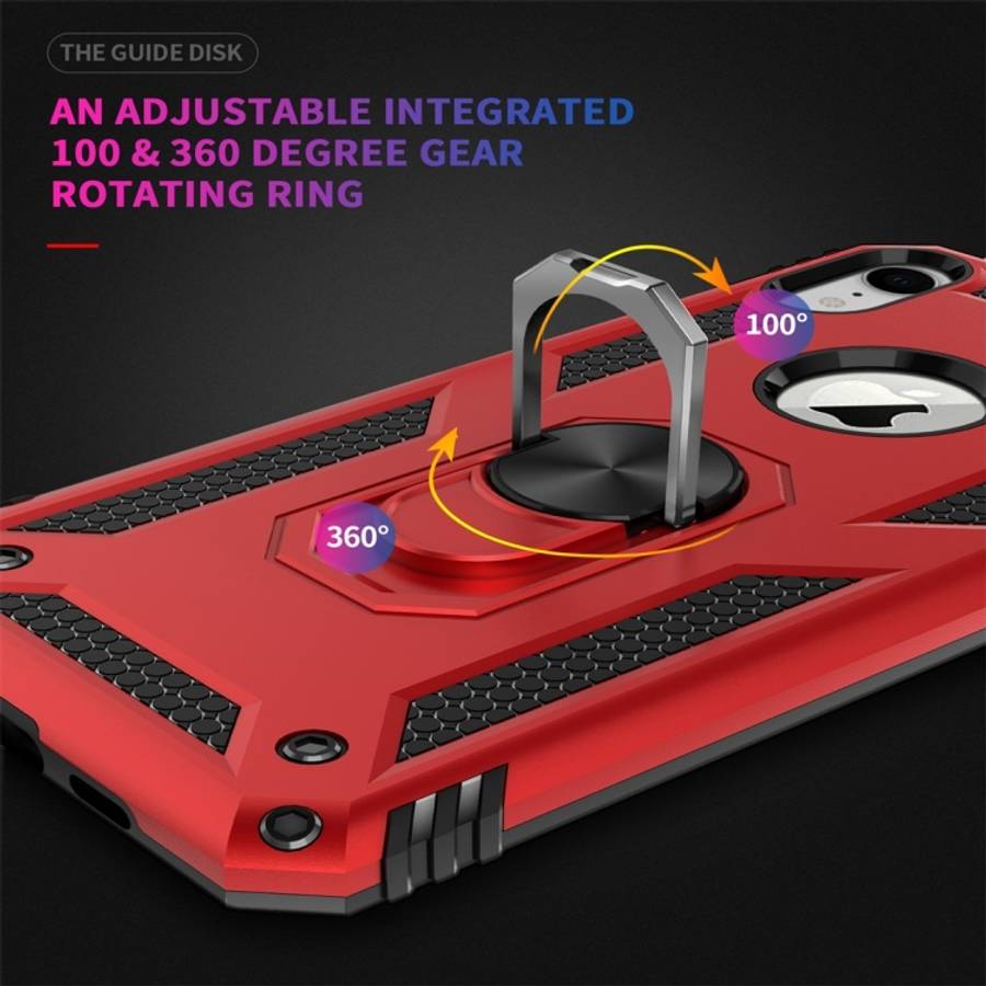 For iPhone XR Armor Shockproof TPU + PC Protective Case with 360 Degree Rotation Holder, For iPho...
