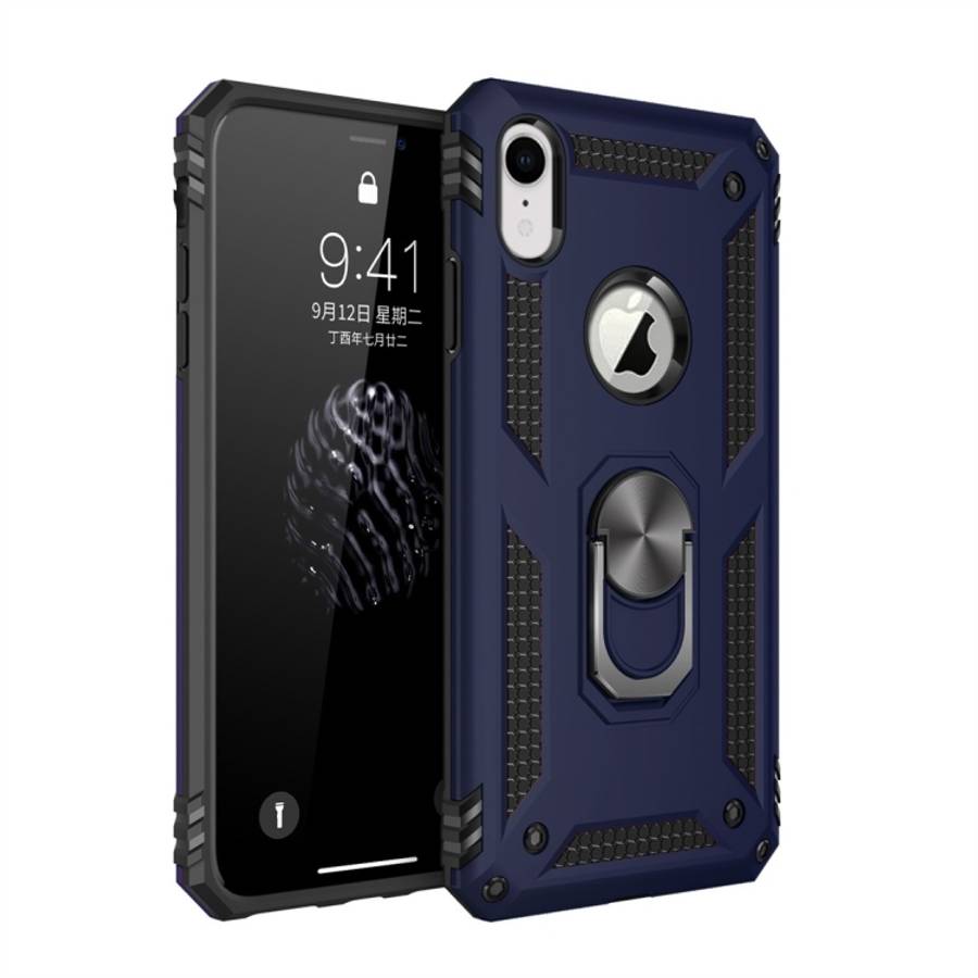 For iPhone XR Armor Shockproof TPU + PC Protective Case with 360 Degree Rotation Holder, For iPho...