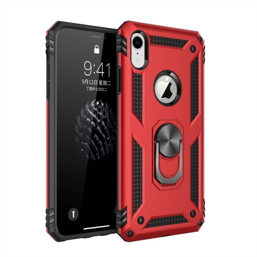 For iPhone XR Armor Shockproof TPU + PC Protective Case with 360 Degree Rotation Holder, For iPho...