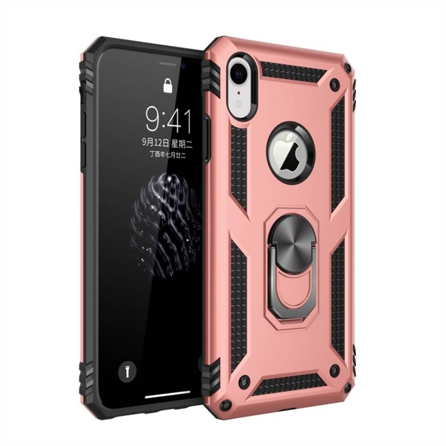 For iPhone XR Armor Shockproof TPU + PC Protective Case with 360 Degree Rotation Holder, For iPho...