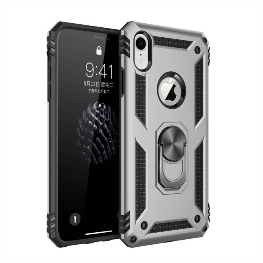 For iPhone XR Armor Shockproof TPU + PC Protective Case with 360 Degree Rotation Holder, For iPho...