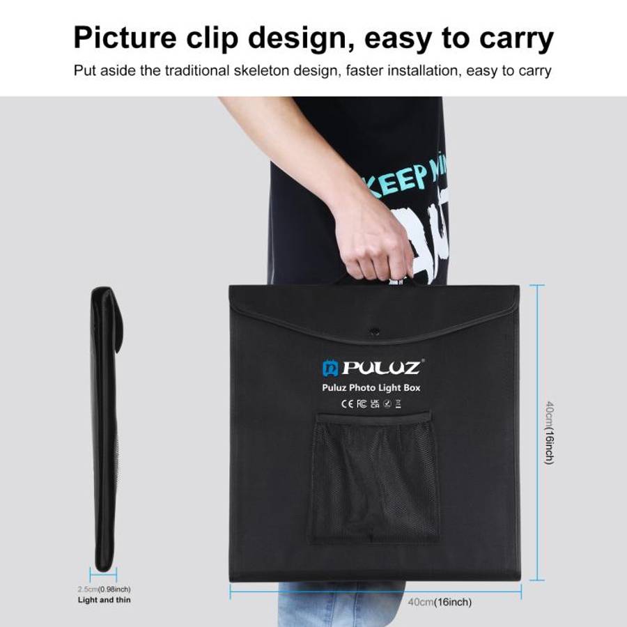 PULUZ 40cm Folding Portable White Light Dimmable Photo Lighting Studio Shooting Tent Box Kit with...
