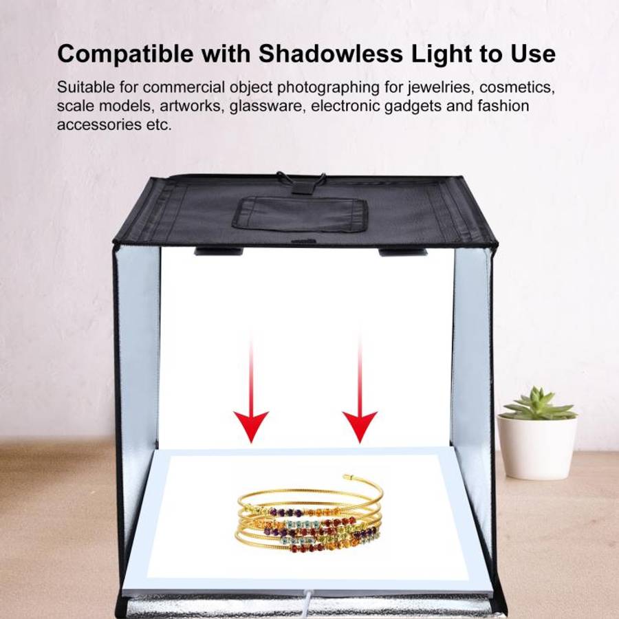 PULUZ Photo Studio Light Box Portable 60 x 60 x 60 cm Light Tent LED 5500K White Light Dimmable M...