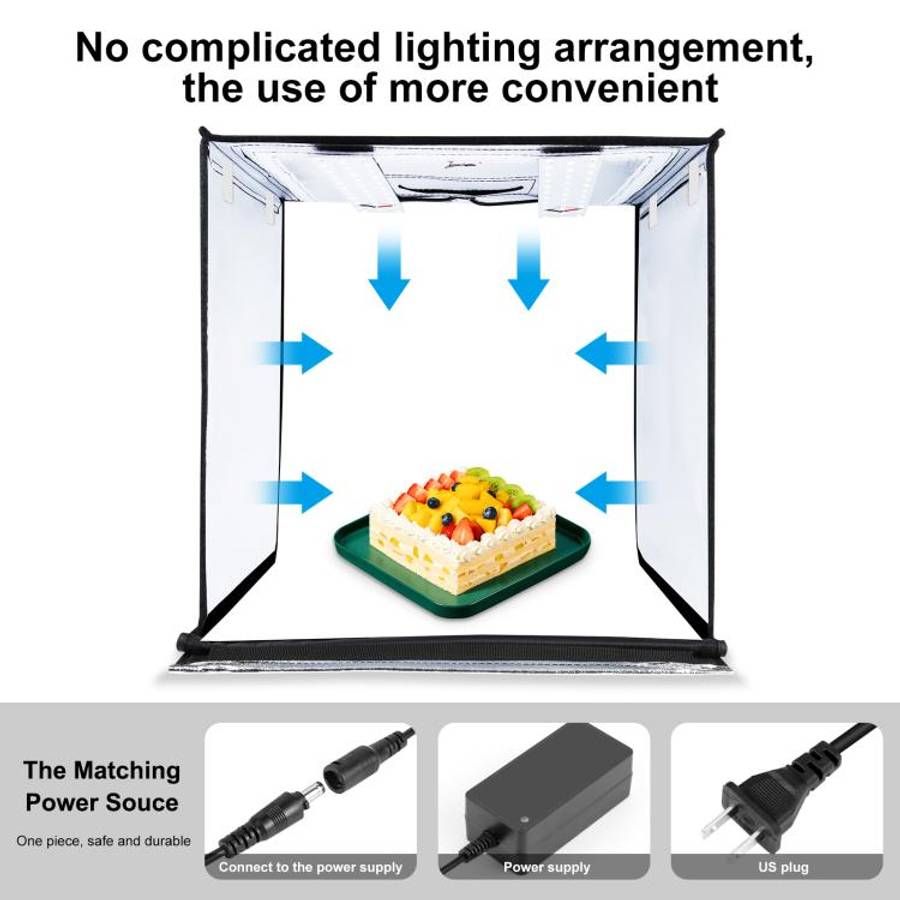 PULUZ Photo Studio Light Box Portable 60 x 60 x 60 cm Light Tent LED 5500K White Light Dimmable M...