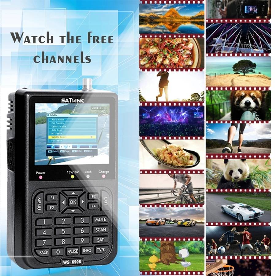 SATLINK WS6906 3.5 inch LCD Colour Screen Portable Digital Satellite Finder Meter, WS6906